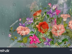 stock-photo-art-painted-flowers-on-a-textured-background-with-yellow-blots-photo-wallpaper-217817611