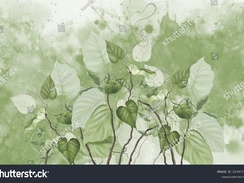 stock-photo-curly-branches-beautiful-painted-flowering-branches-on-the-abstract-green-watercolor-wal