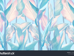 stock-photo-drawn-exotic-tropical-leaves-on-bright-wall-floral-background-design-for-wallpaper-photo