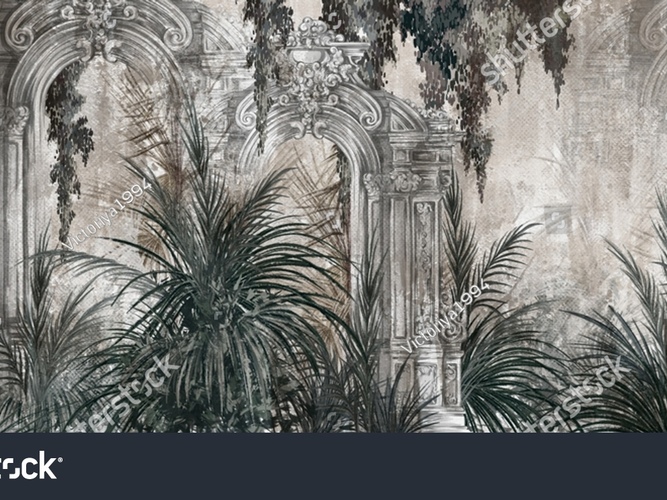 stock-photo--columns-in-the-tropics-on-a-textured-background-in-a-watercolor-style-photo-wallpaper-in-the-2182525887