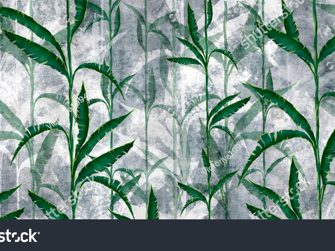 stock-photo-tropical-leaves-in-the-form-of-vines-on-a-textured-background-in-green-gray-tones-photo-wallpaper-1976172701